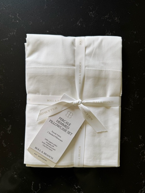 Boll & Branch Other - Boll & Branch White Percale Hemmed Pillowcase Set White - NWT
